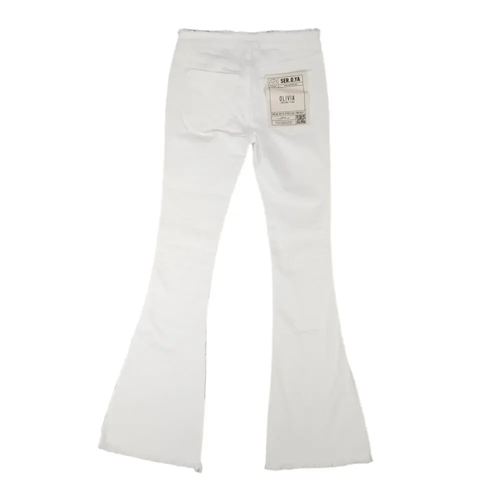 Ser.o.ya Olivia Mid Rise Flare Jeans White - Picture 9 of 15
